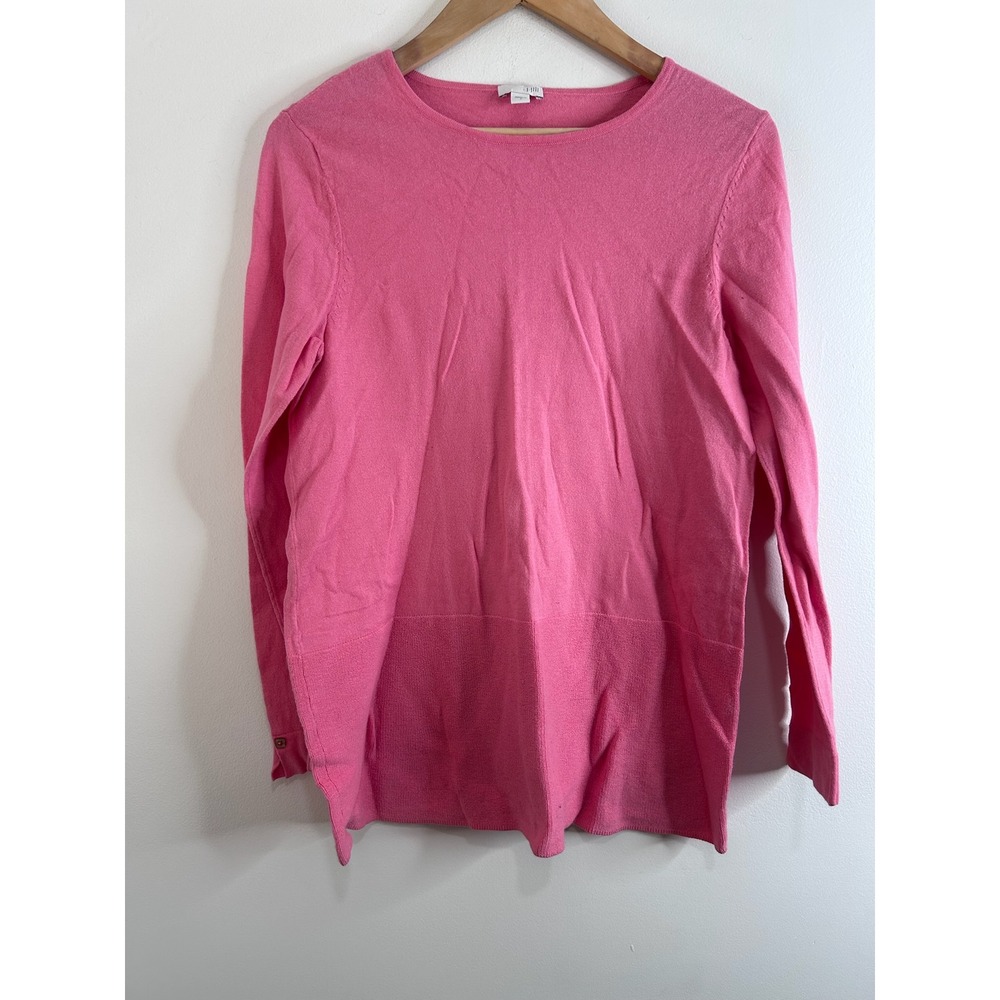 J Jill Pink Cotton Ribbed Knit Sweater Womens Sm Coastal Coquette‎ Contemporary